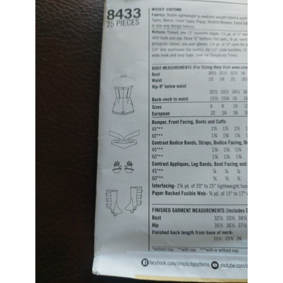 Simplicity 8433 DC Comics Bombshells STARGIRL CHOOSE SIZE UNCUT Pattern Cosplay - Picture 8 of 11